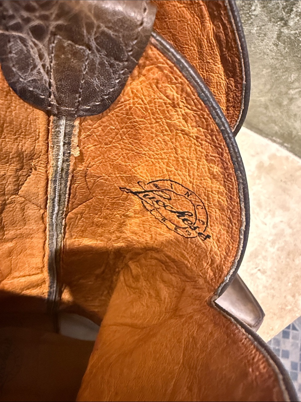 LUCCHESE WOMEN”S Western Embroidered Floral Leather Cowboy Boots - Brown SZ 8. - Picture 9 of 11
